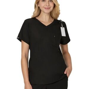 New Hanes comfort fit scrub top short sleeve size 3XL zip chest pocket stretch